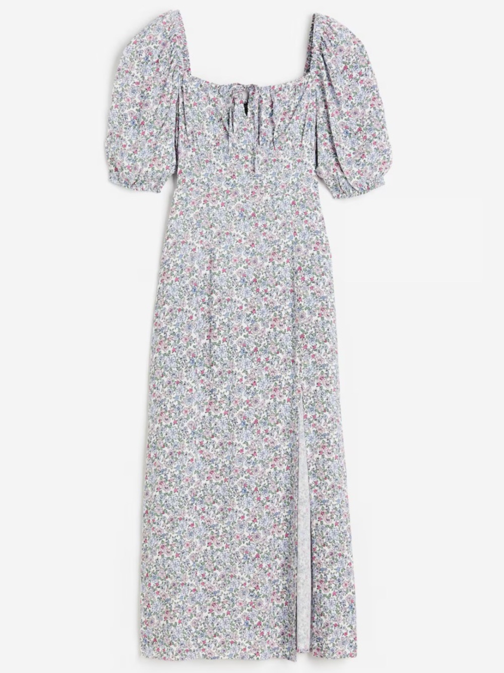 H&M floral drawstring mid dress